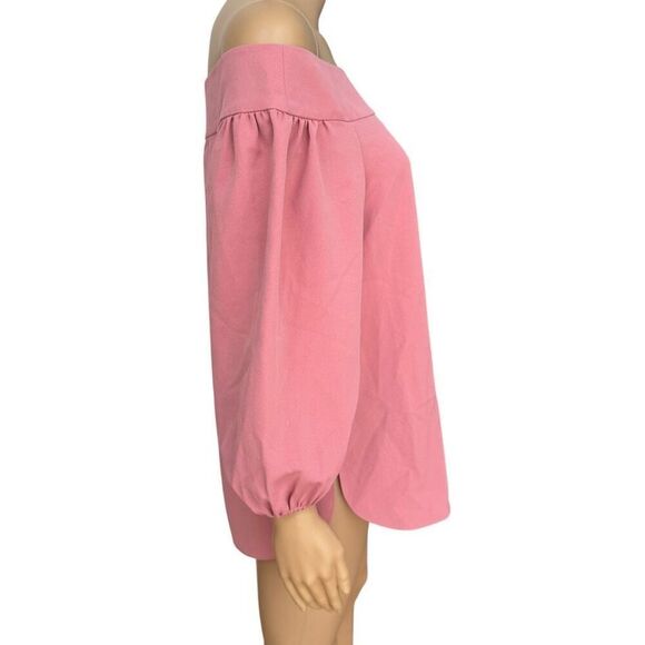 Tibi Twill Off the Shoulder Top pink Size 4 Blouse - Picture 2 of 8